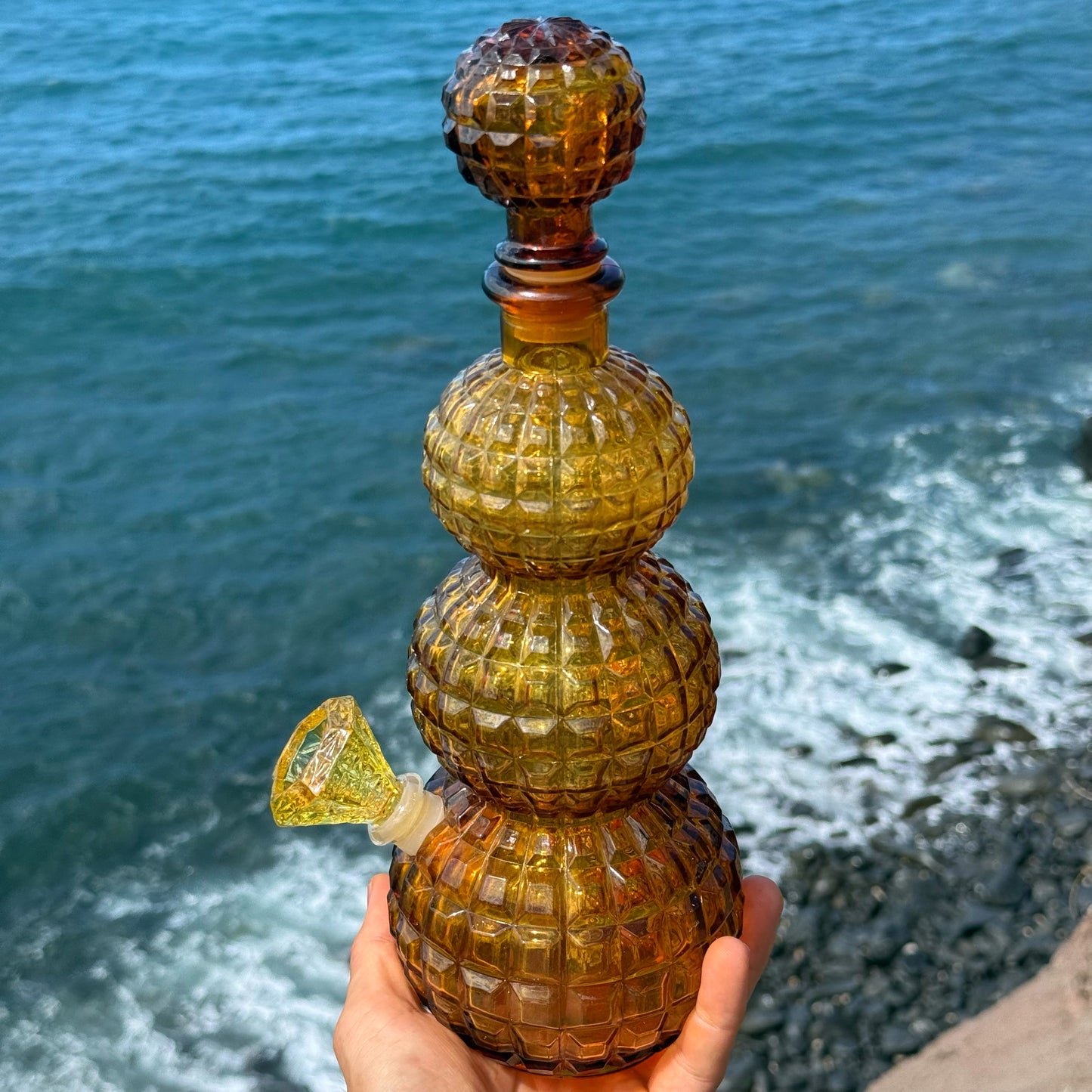 Vintage Decanter Bong “Citrine Disco”