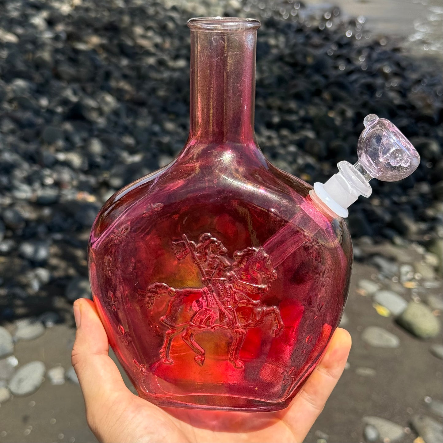Vintage Decanter Bong “Fuchsia Crusader”