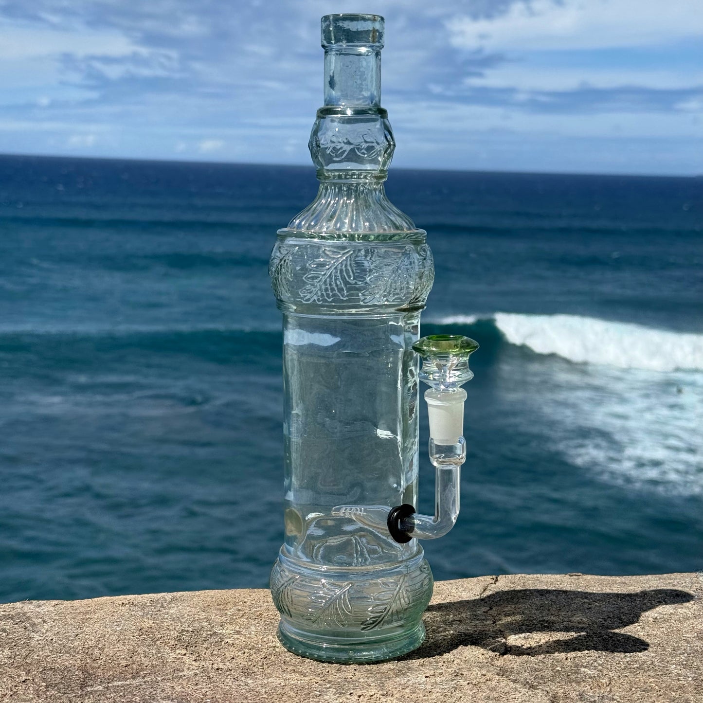 Bottle Bong Upcycled Vintage Glass bottle