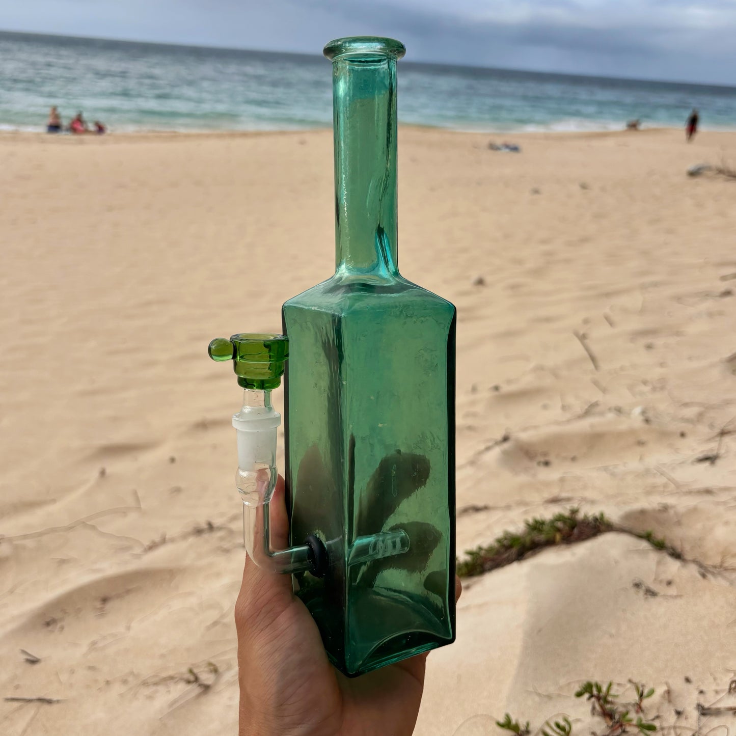 “Verdant Volcano” Upcycled Glass Bottle Bong