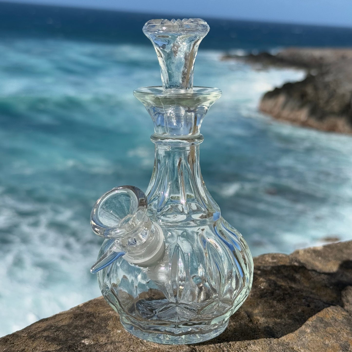 “Crystal Goblin" Upcycled Vintage Glass Vase Bong