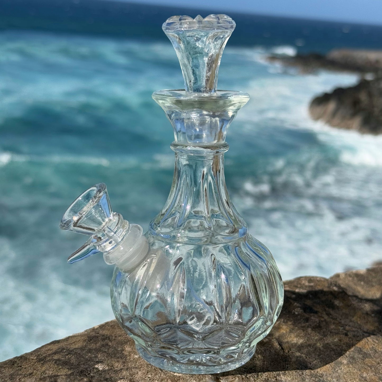 “Crystal Goblin" Upcycled Vintage Glass Vase Bong