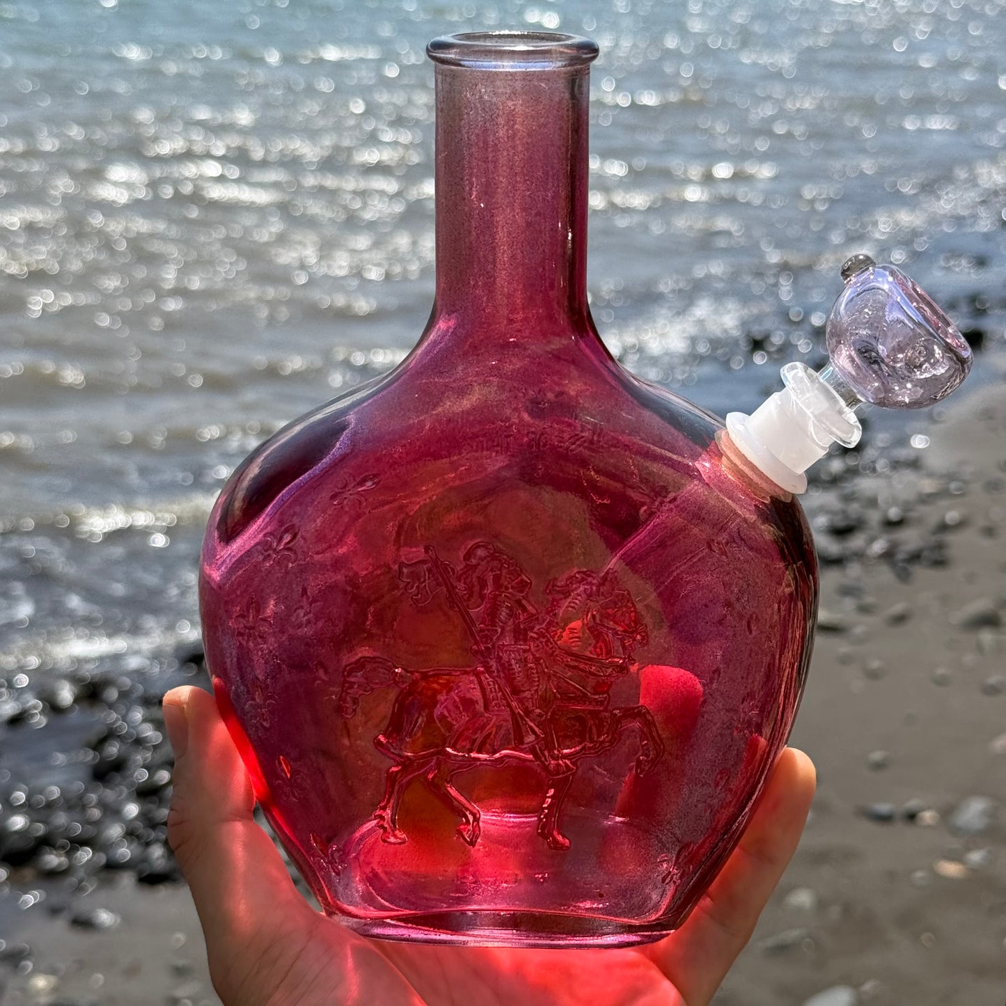 Vintage Decanter Bong “Fuchsia Crusader”