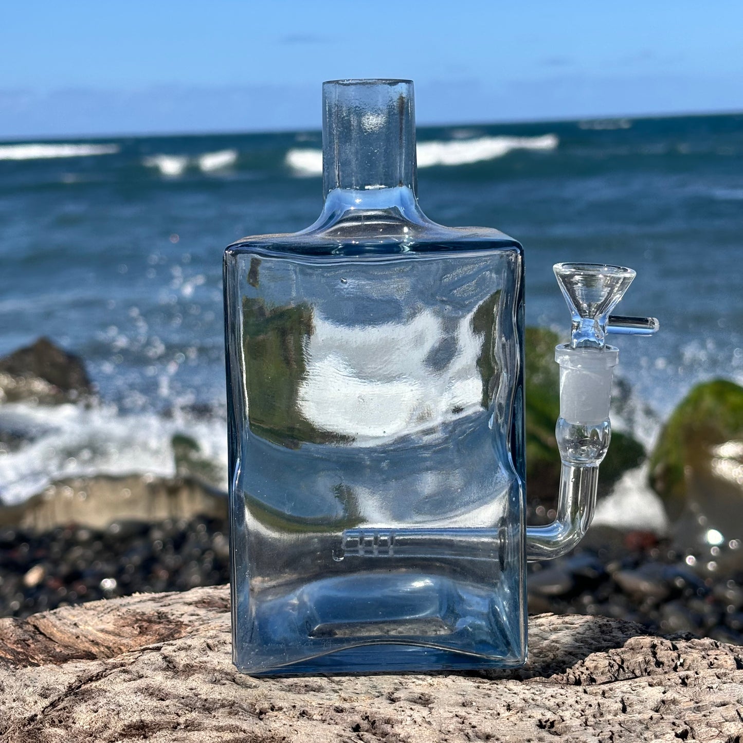 “Smoking, Squared” Upcycled Glass Vase Bong