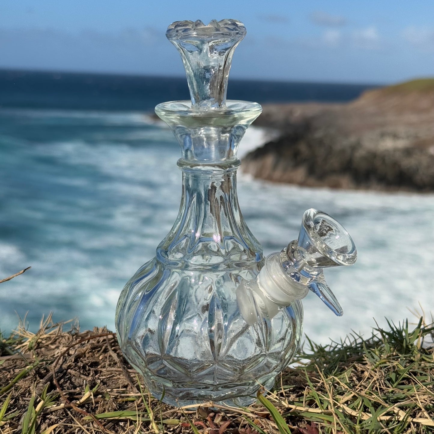 “Crystal Goblin" Upcycled Vintage Glass Vase Bong