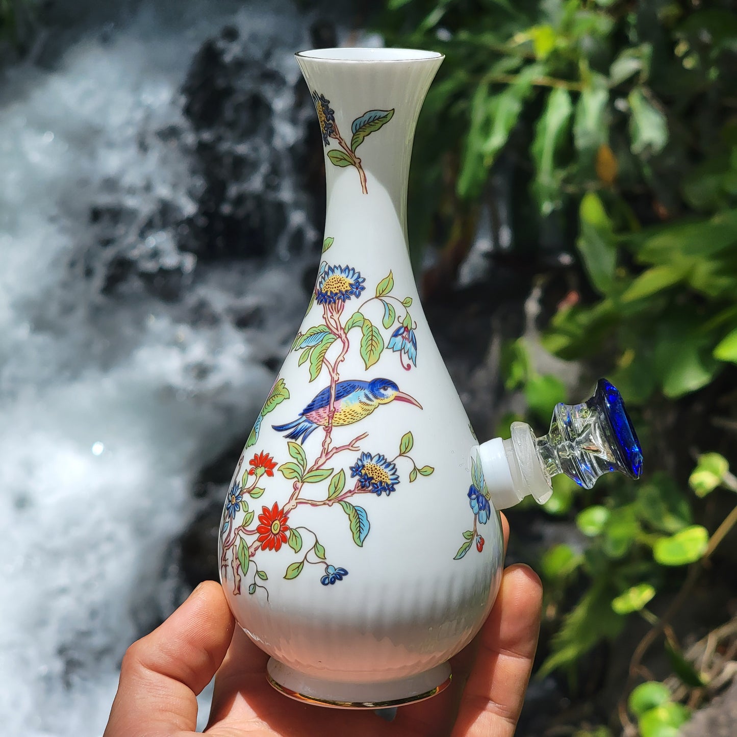 Vintage Ceramic Vase Bong “Honeycreeper”
