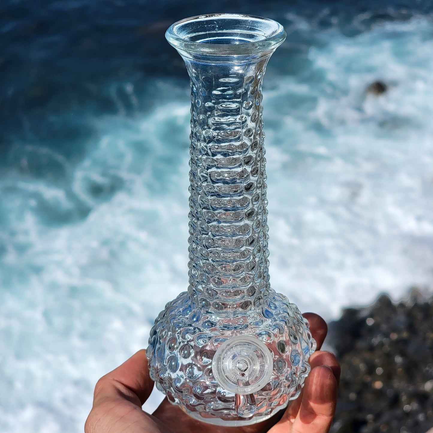 "Bumpy Bong" Vintage Hobnail Glass Bong