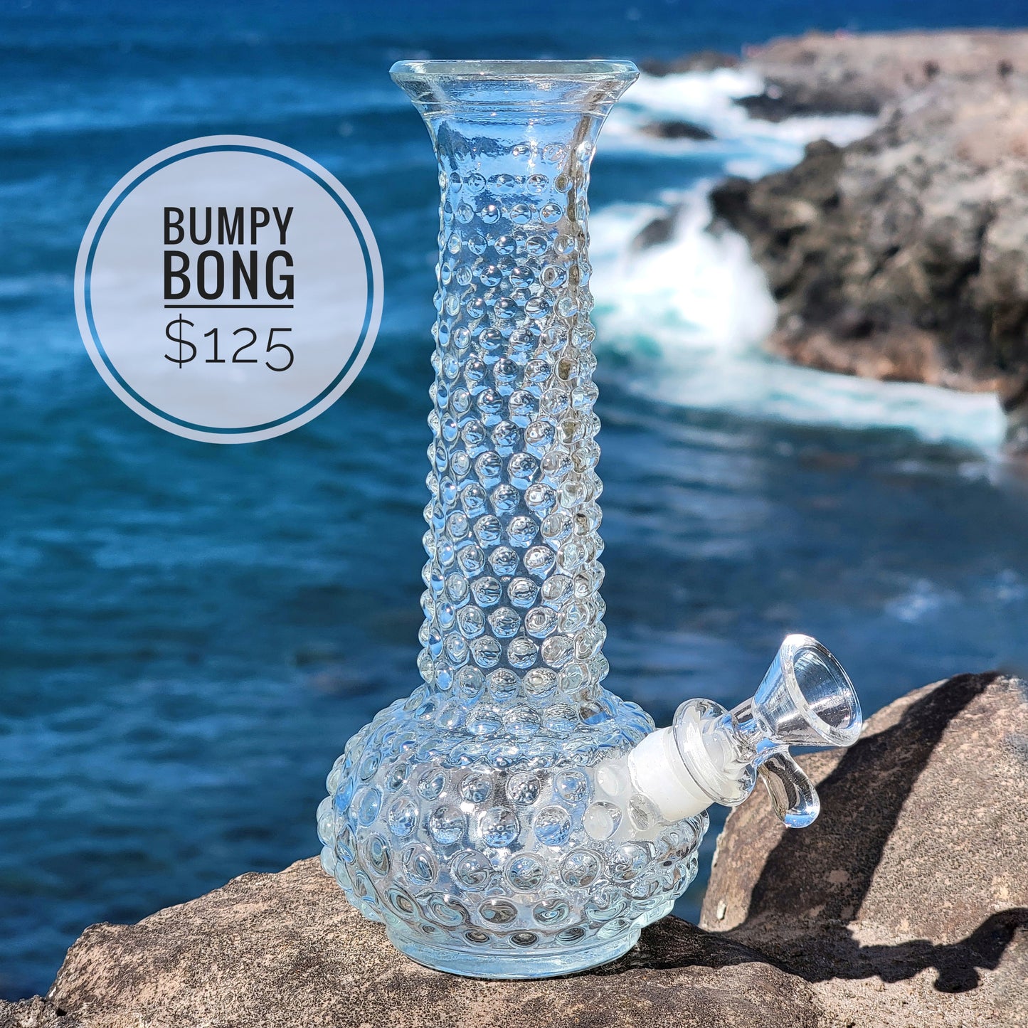 "Bumpy Bong" Vintage Hobnail Glass Bong