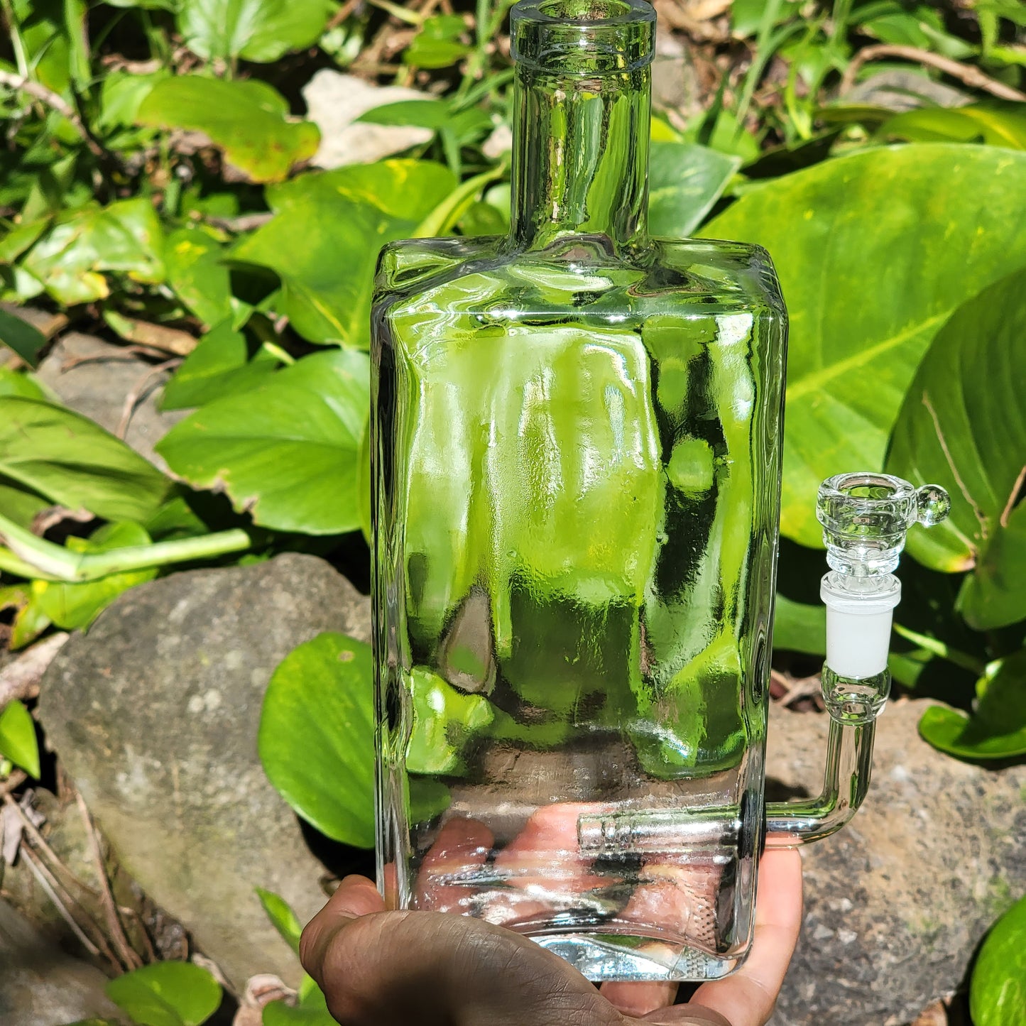 "Bottle Bong" Upcycled Glass Bottle Bong