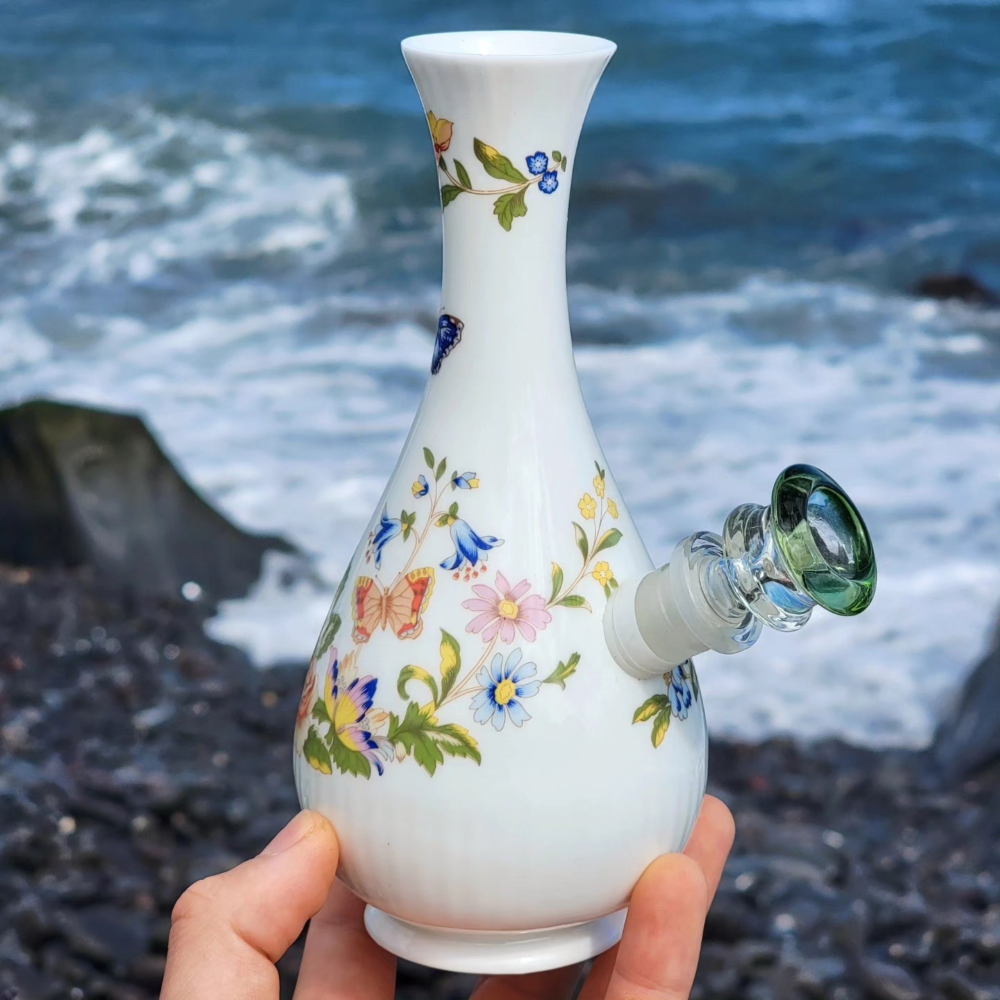 "Garden Symphony" Vintage China Vase Bong