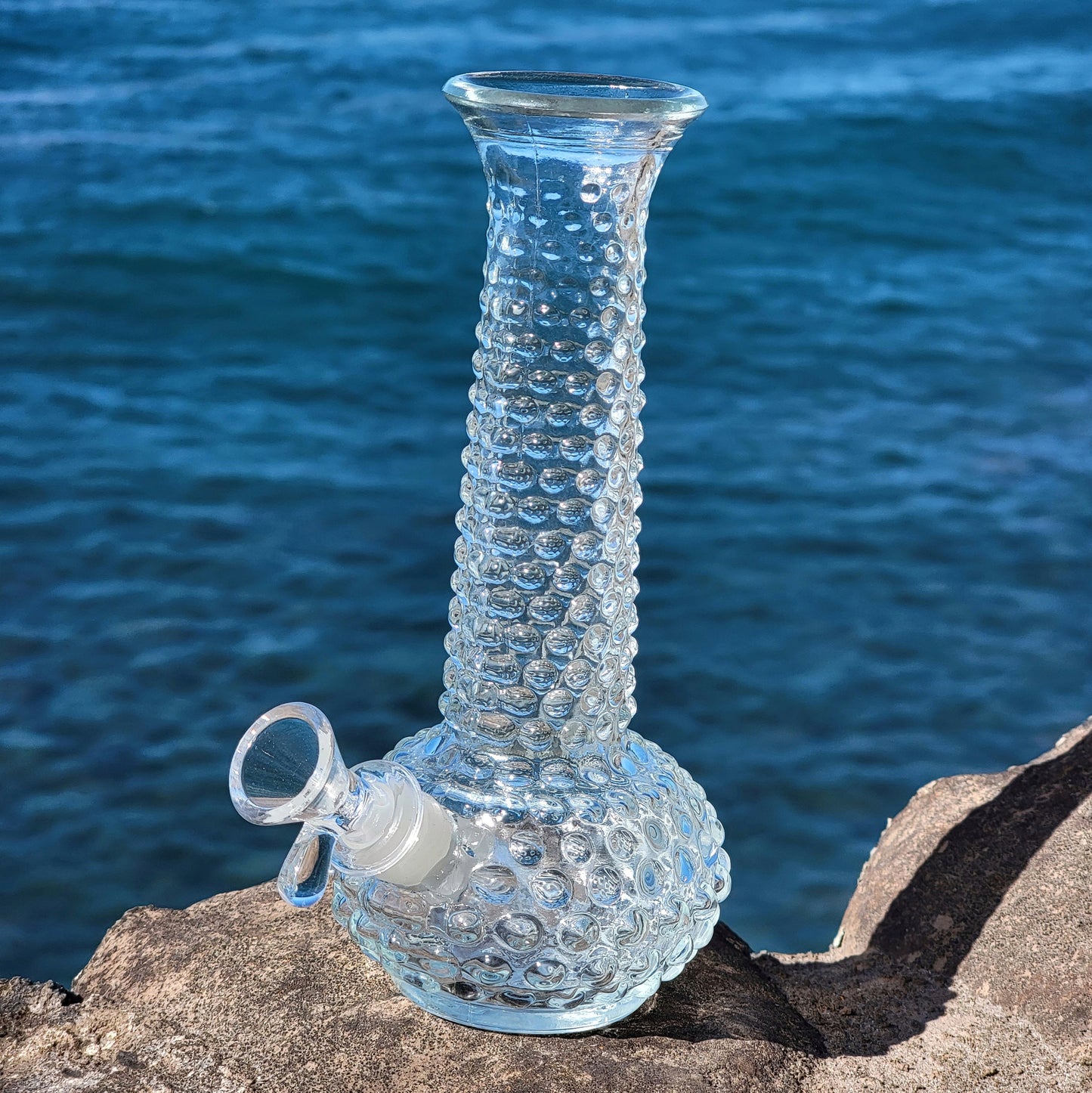"Bumpy Bong" Vintage Hobnail Glass Bong