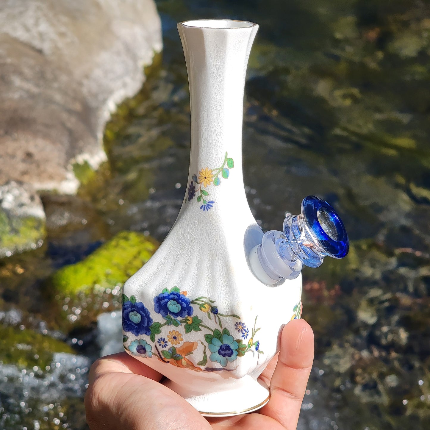 Vintage Ceramic Vase Bong “Morning Glory”