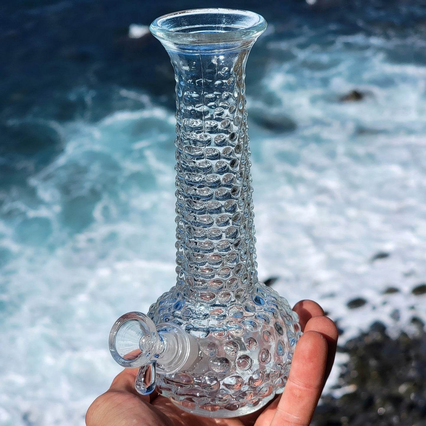 "Bumpy Bong" Vintage Hobnail Glass Bong