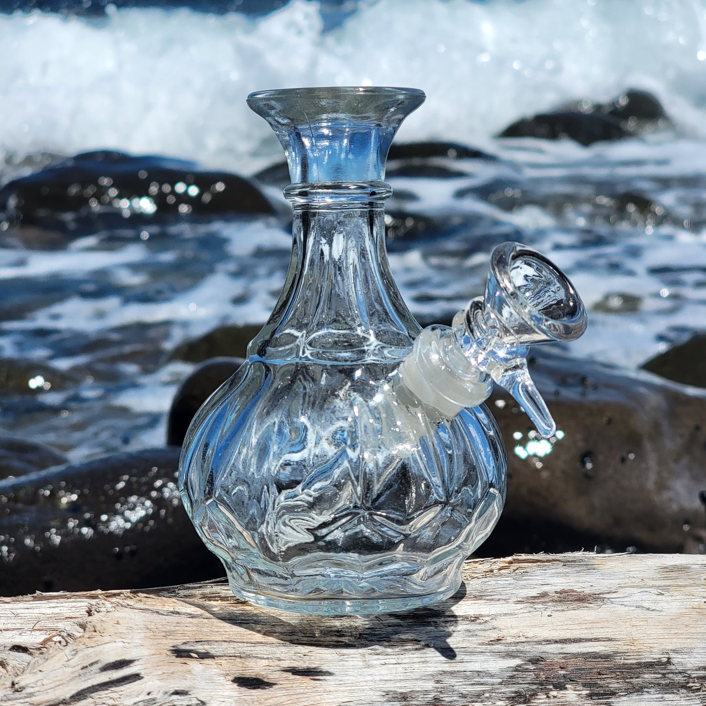 "Crystal Goblin" Upcycled Vintage Glass Vase Bong