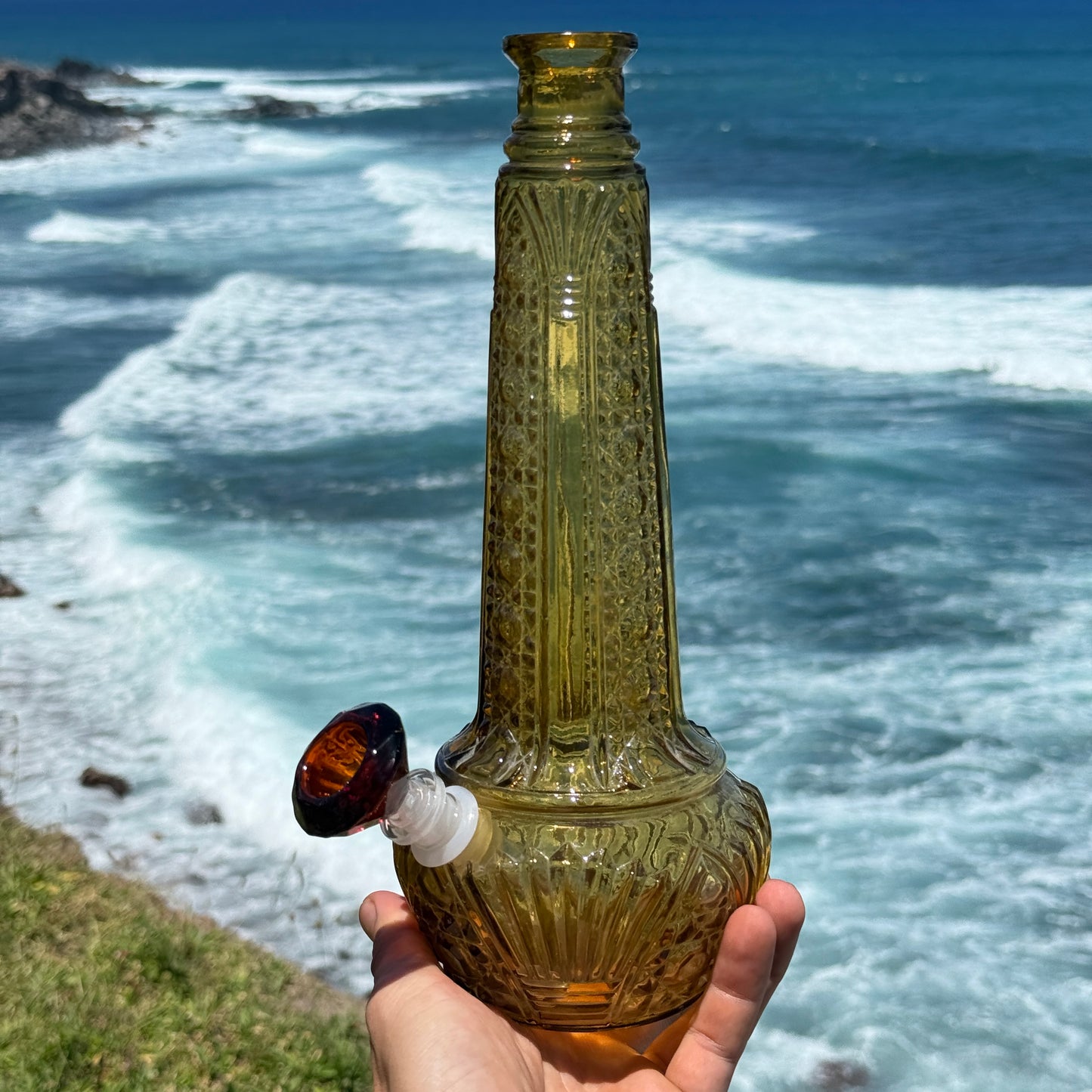 Vintage Decanter Bong “Carved Citrine”