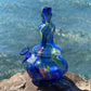 “Cobalt Mosaic” Vintage Upcycled Confetti Glass Vase Bong