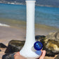 "Quilted Ivory" Vintage Quilted Diamond Milk Glass Vase Bong