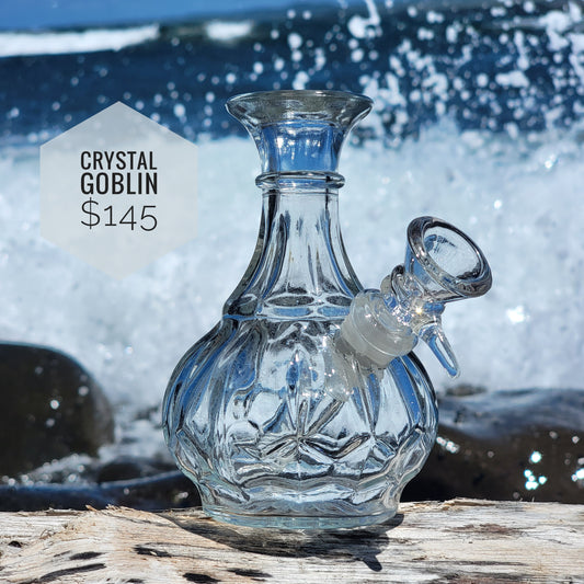 "Crystal Goblin" Upcycled Vintage Glass Vase Bong