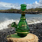 “Emerald Luminescence” Vintage Handblown Gilded Emerald Glass Decanter Bong