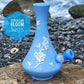 "Cerulean Bloom" Vintage Ceramic Genie Bottle Vase Bong