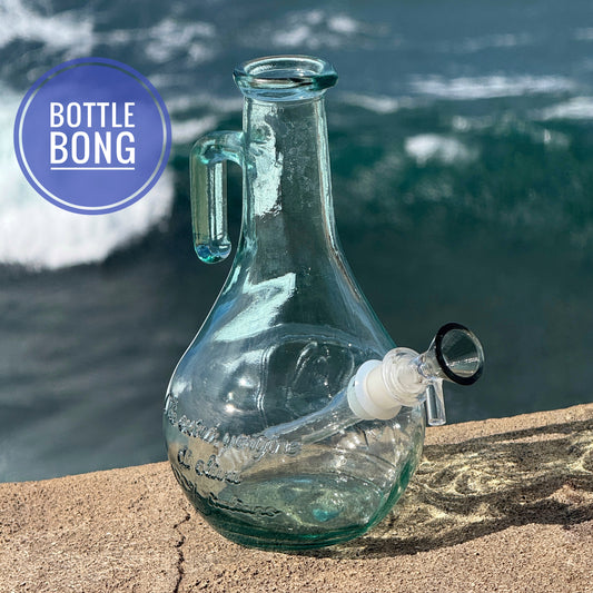 "Bottle Bong" Upcycled Glass Oil Bottle Bong