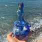 “Cobalt Mosaic” Vintage Upcycled Confetti Glass Vase Bong