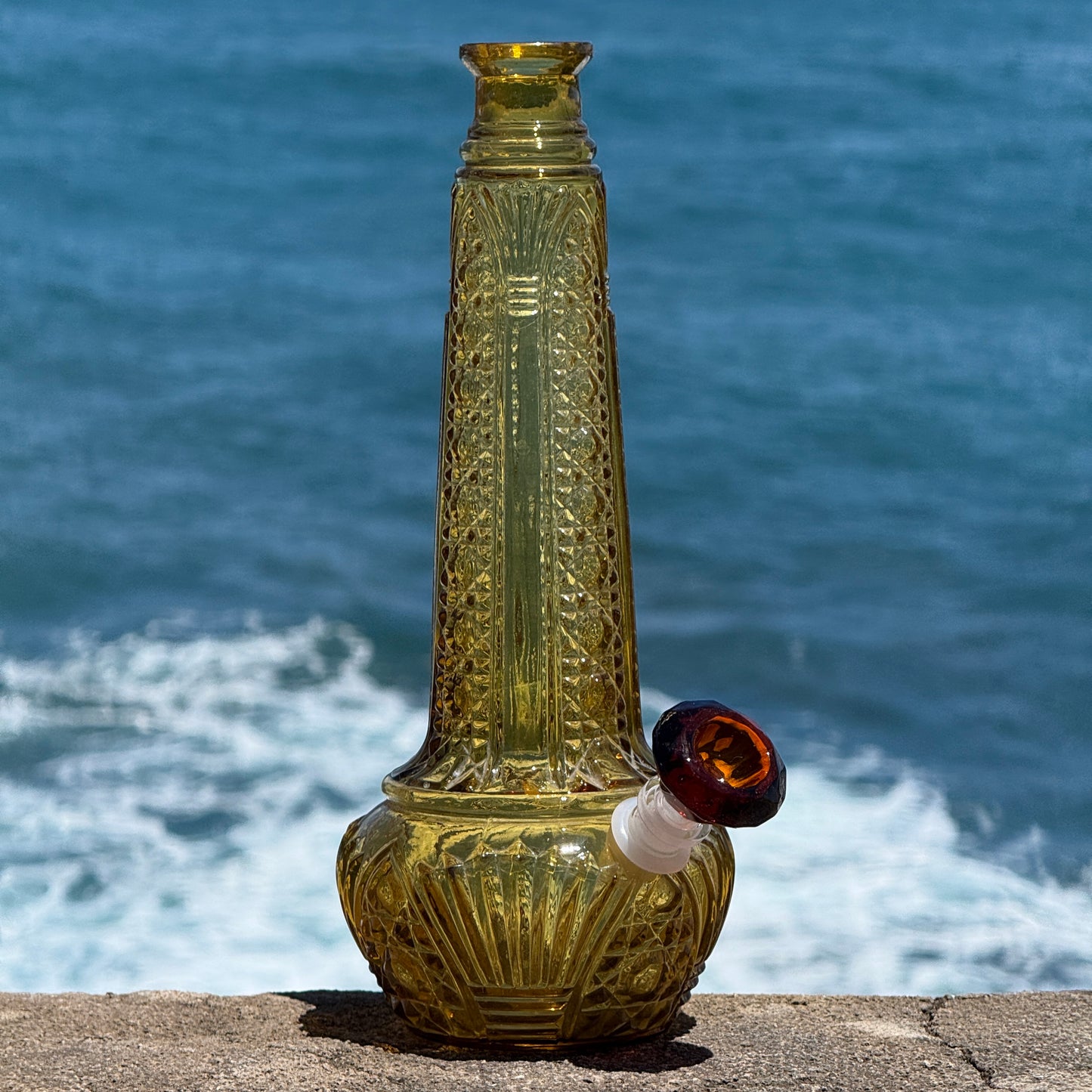 Vintage Decanter Bong “Carved Citrine”