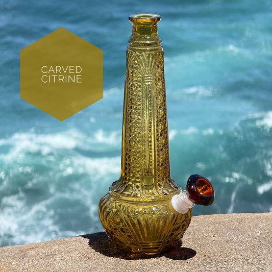 Vintage Decanter Bong “Carved Citrine”