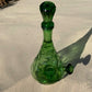 “Dimpled Decanter” Vintage Upcycled Emerald Glass Decanter Bong