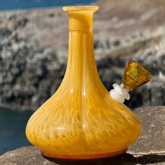 Vintage Bottle Bong “Citrine Plume”