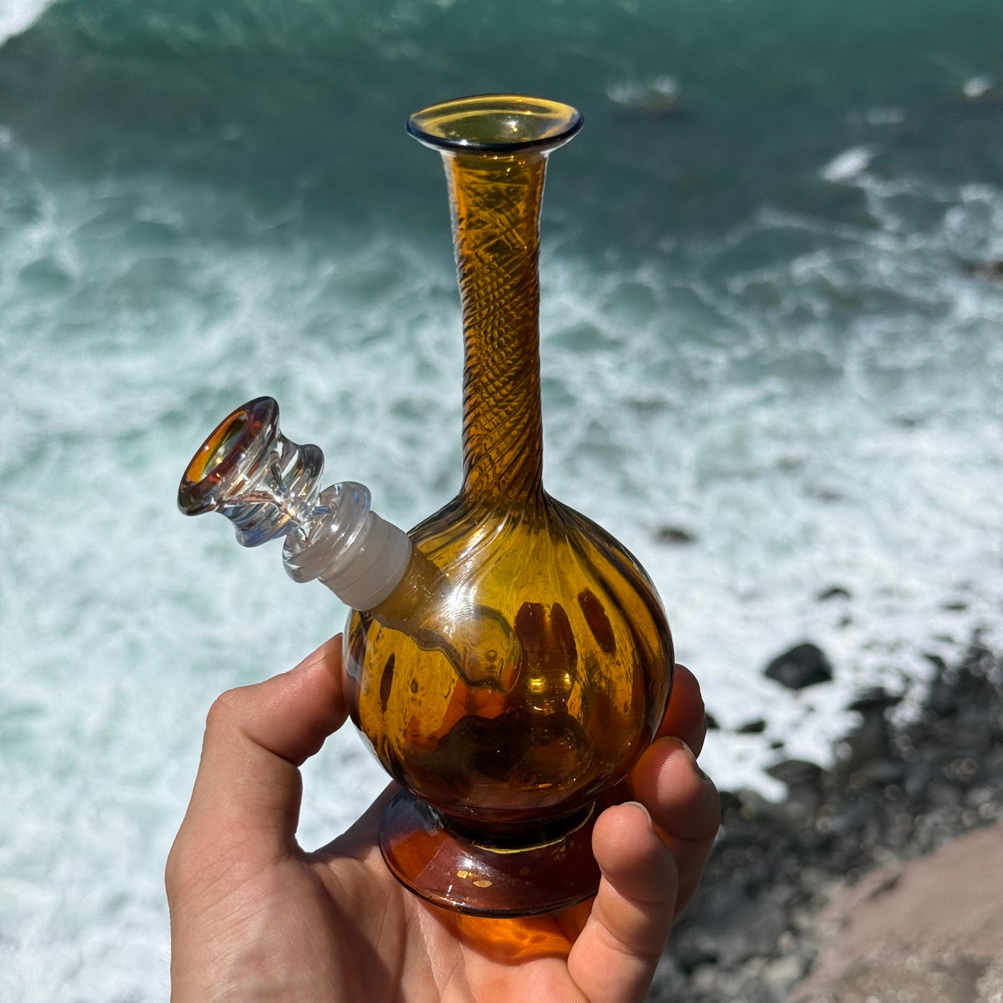Vintage Glass Bong “Caramel Swirl”