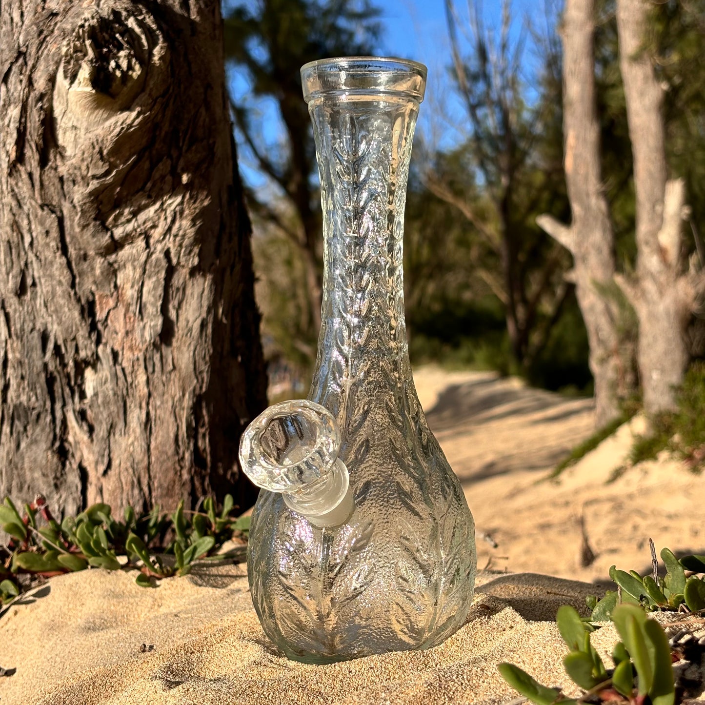 “Crystal Candescence” Vintage Upcycled Textured Glass Bong