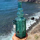 “Turquoise Obelisk” Upcycled Vintage Pressed Glass Bottle Bong