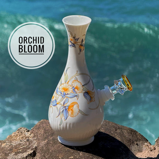 Vintage Ceramic Vase Bong “Orchid Bloom”