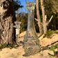 “Crystalline Quartz" Vintage Upcycled Pressed Glass Vase Bong