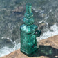 “Turquoise Obelisk” Upcycled Vintage Pressed Glass Bottle Bong