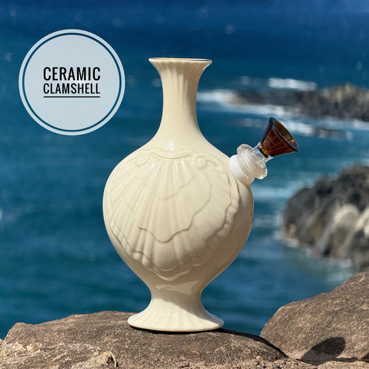 Vintage Ceramic Vase Bong “Ceramic Clamshell”