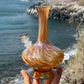 “Mottled Amber” Vintage Upcycled Handblown Glass Decanter Bong