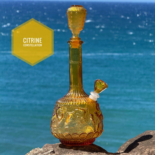 Vintage Decanter Bong “Citrine Constellation”