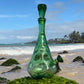 “Dimpled Decanter” Vintage Upcycled Emerald Glass Decanter Bong