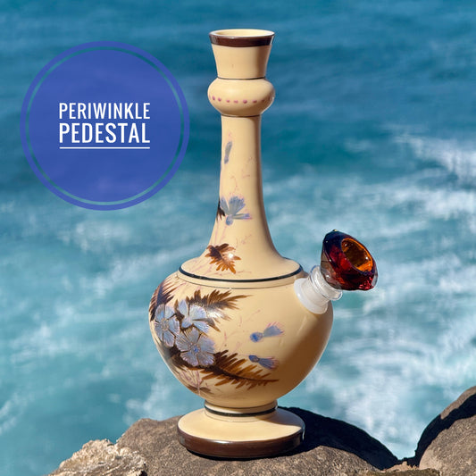 Vintage Milk Glass Bong “Periwinkle Pedestal”