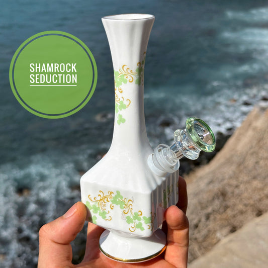 Vintage Ceramic Bong “Shamrock Seduction"