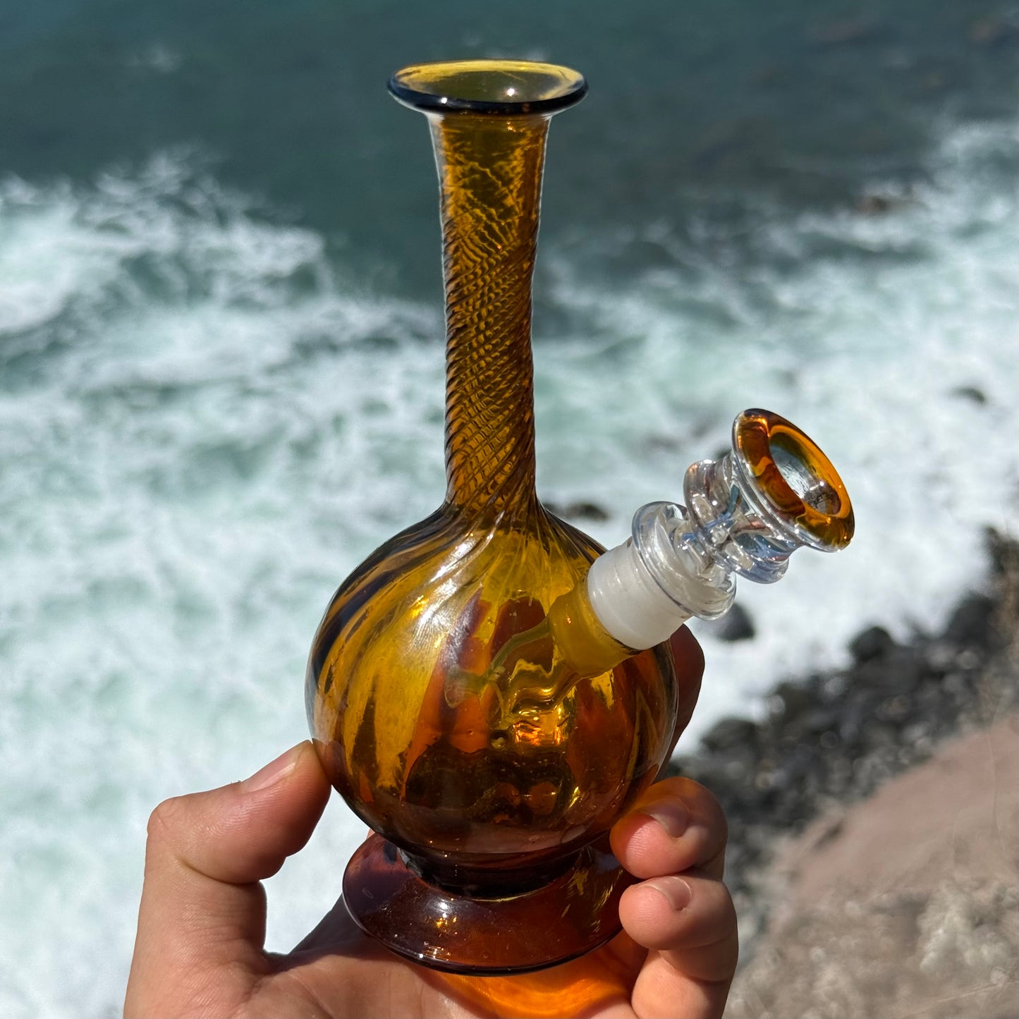 Vintage Glass Bong “Caramel Swirl”