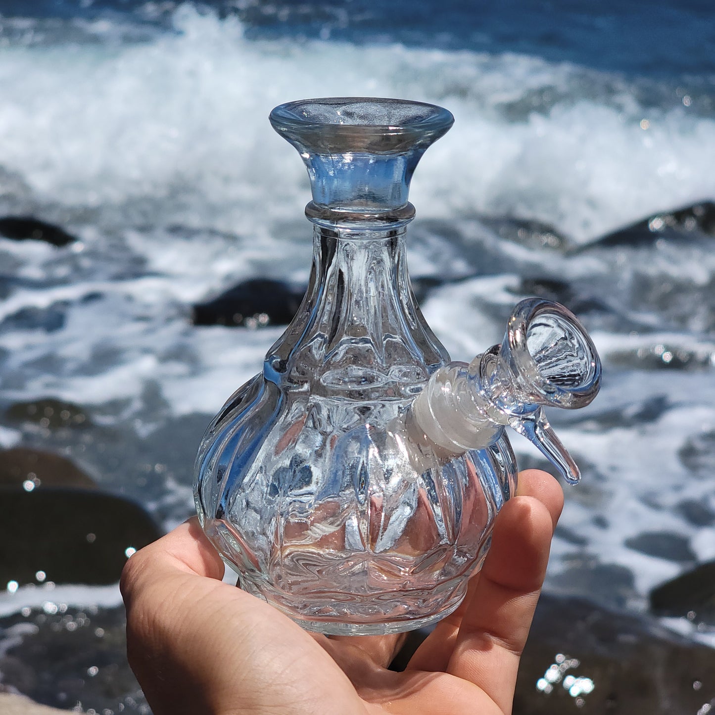 "Crystal Goblin" Upcycled Vintage Glass Vase Bong