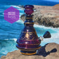 "Ameythst Luminescence” Vintage Handblown Gilded Purple  Glass Bong