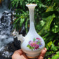 "Princess's Piece" Vintage Upcycled Milk Glass Vase with Flower Details