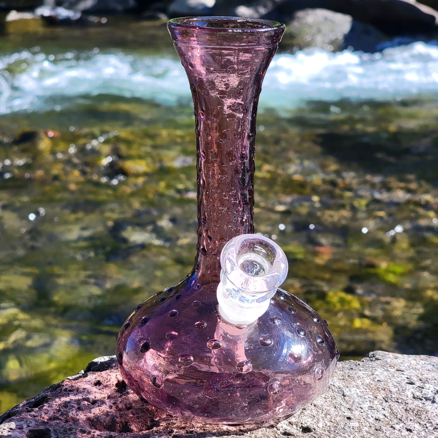 “Purple Persuasion” Vintage Upcycled Hobnail Glass Bong