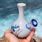"Sapphire Iris" Vintage Japanese Ceramic Vase Bong