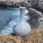 "Sapphire Iris" Vintage Japanese Ceramic Vase Bong